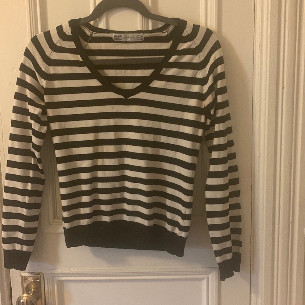 Zara striped long sleeve top
